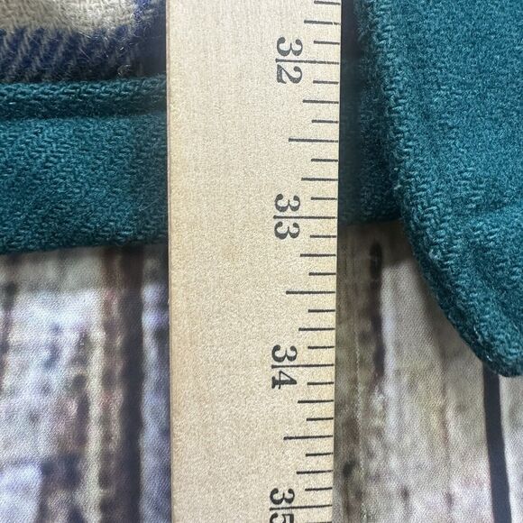 VTG Lands End Parka Coat Womens Small Green Wool Toggle Button Up Hood Lined USA - Picture 8 of 10